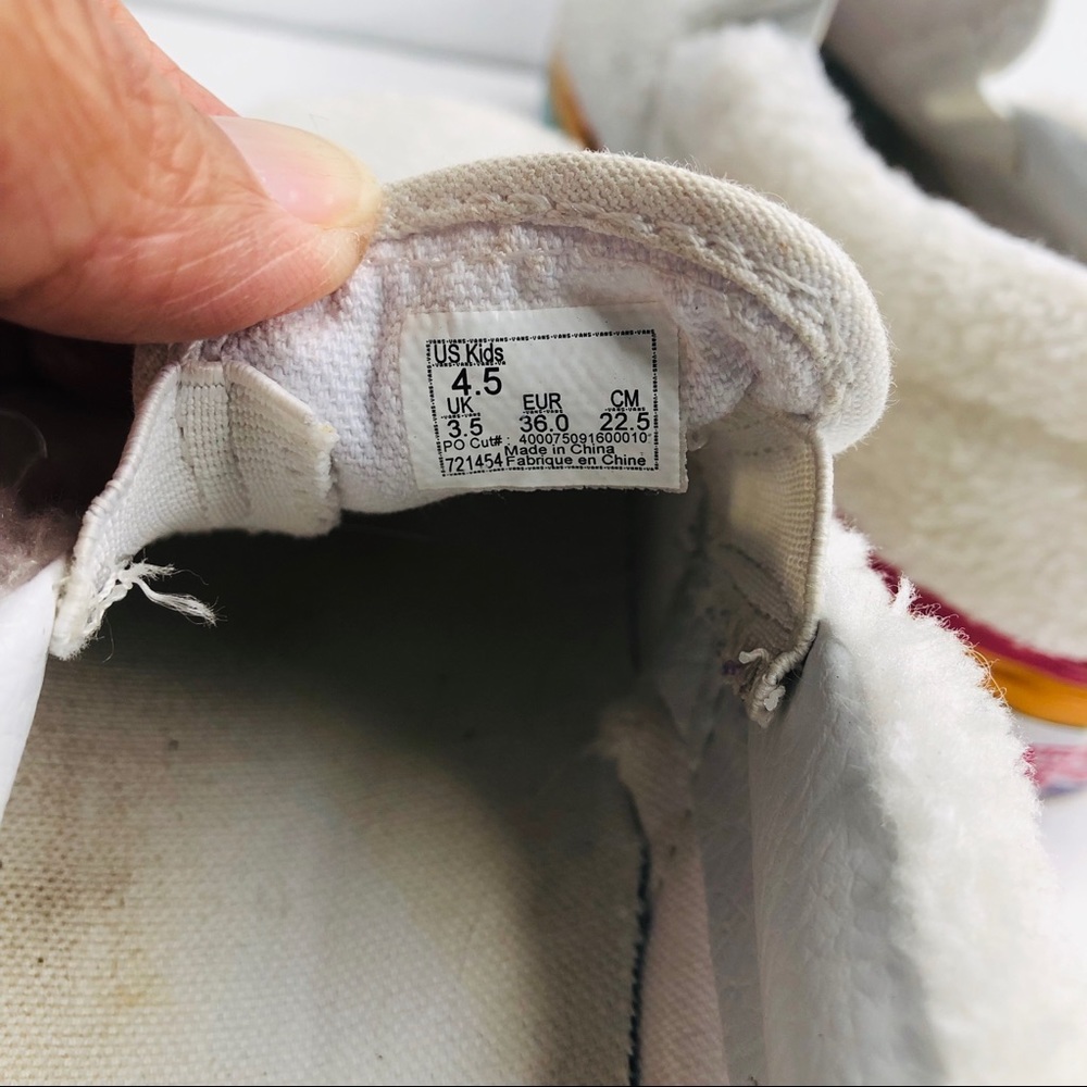 Vans Slip-On Shearling Rainbow Platform Sneakers - Picture 5 of 7